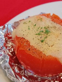 簡単☆丸ごとトマトのチーズ焼き-レシピのメイン写真
