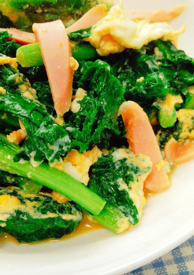 茎たちと魚肉ソーセージの卵とじ-レシピのメイン写真