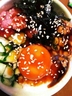 ネバネバ?ユッケ?丼-レシピのメイン写真