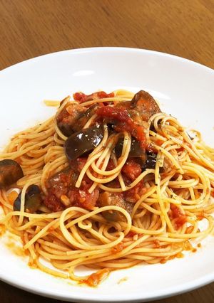 大人好み？ナスのトマトソースパスタ-レシピのメイン写真