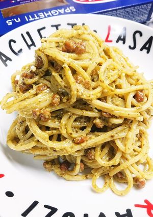 納豆のパスタ バジルソース-レシピのメイン写真