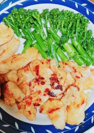 とりむね肉で甘辛焼き　にんにく風味-レシピのメイン写真