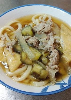 本つゆとなすで作る簡単うどん-レシピのメイン写真
