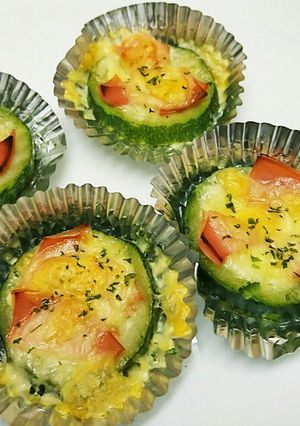 お弁当に♪ズッキーニのハムマヨチーズ焼き-レシピのメイン写真