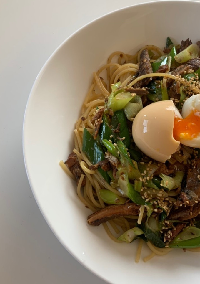 さんまとネギの和風パスタ-レシピのメイン写真