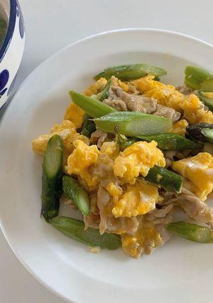 アスパラと豚肉たまご炒め-レシピのメイン写真