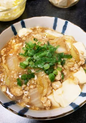 豆腐の白菜と鶏ひき肉あんかけ-レシピのメイン写真