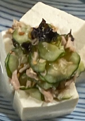 ツナときゅうり和えで味わうひややっこ-レシピのメイン写真