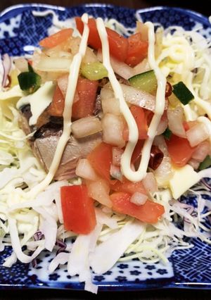 鯖缶でサルササラダ-レシピのメイン写真