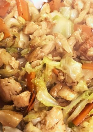 キャベツと胸肉のオイスター炒め-レシピのメイン写真