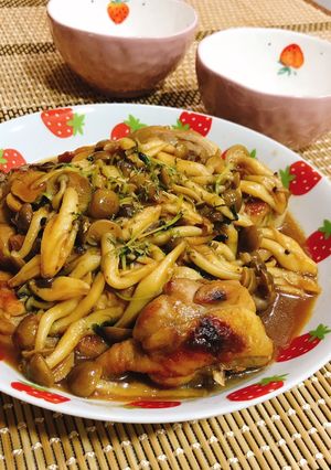鶏肉とシメジの甘辛煮-レシピのメイン写真