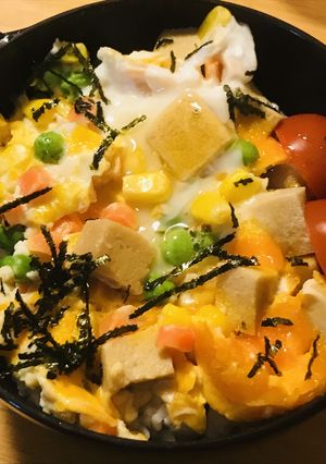 丼弁当●高野豆腐と野菜ミックスの玉子丼-レシピのメイン写真
