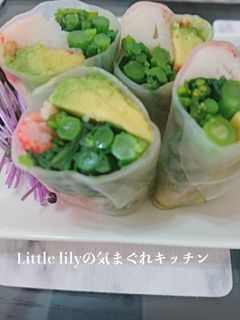 カニカマと菜の花の生春巻き-レシピのメイン写真