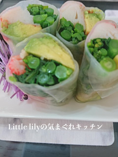 カニカマと菜の花の生春巻き-レシピのメイン写真