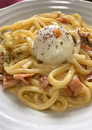 お家にあるもので♪プチ贅沢！カルボうどん-レシピのメイン写真