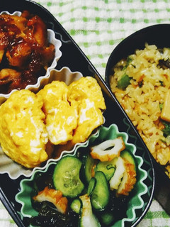 鶏の照り焼きと山菜ご飯のお弁当-レシピのメイン写真