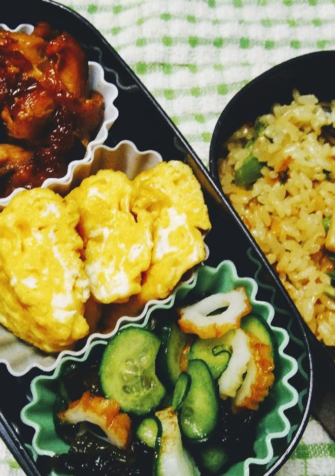 鶏の照り焼きと山菜ご飯のお弁当-レシピのメイン写真