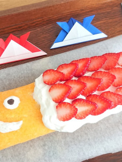 こいのぼりのミルキー風味ロールケーキ-レシピのメイン写真