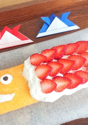 こいのぼりのミルキー風味ロールケーキ-レシピのメイン写真