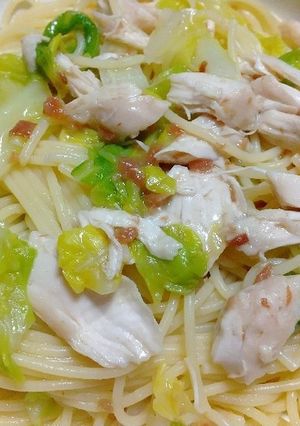 春キャベツとササミの梅柚子胡椒パスタ-レシピのメイン写真