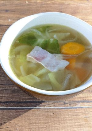 一人暮らしʕ·ᴥ·ʔコンソメスープ②-レシピのメイン写真