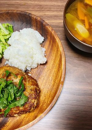 豆腐でもちふわ照り焼きハンバーグ-レシピのメイン写真