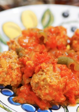 れんこん入り♪ミートボールのトマト煮込み-レシピのメイン写真