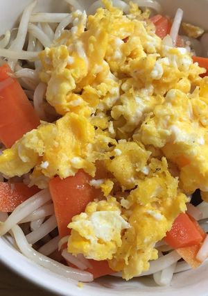 簡単・節約！炒り卵ともやしのナムル-レシピのメイン写真