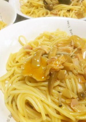 きのこたっぷりハンバーグソースでパスタ-レシピのメイン写真