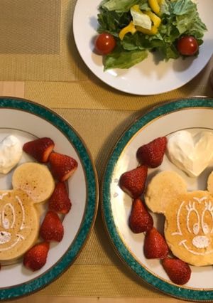 ミッキー&ミニーのホットケーキ♡-レシピのメイン写真