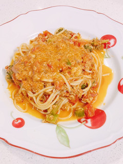 サバのトマトクリームパスタ♪-レシピのメイン写真