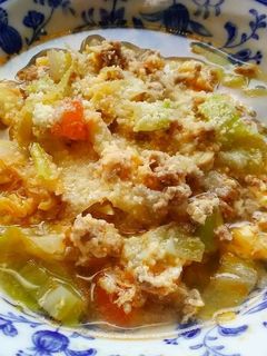 粉チーズたっぷり!キャベツと挽肉のスープ-レシピのメイン写真