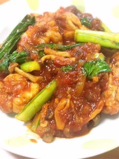 手羽元と江戸菜のトマト煮込み-レシピのメイン写真