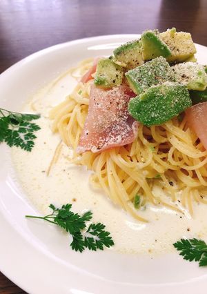 生ハムとアボカドのとろーりクリームパスタ-レシピのメイン写真