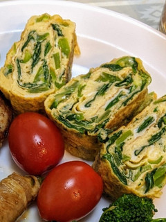 お弁当にピッタリ!小松菜の卵焼き-レシピのメイン写真