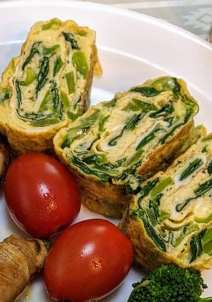 お弁当にピッタリ！小松菜の卵焼き-レシピのメイン写真