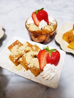 簡単☆豆腐のわらび餅~苺添え~-レシピのメイン写真