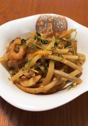 豆苗入り☆金平ごぼう-レシピのメイン写真