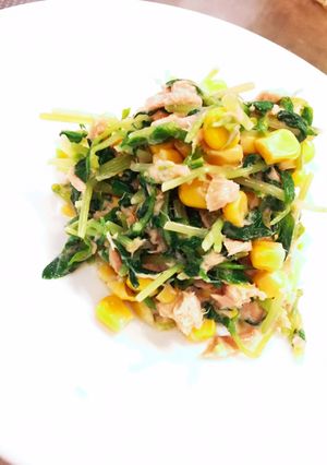 ツナと豆苗とコーンの和風あえ-レシピのメイン写真