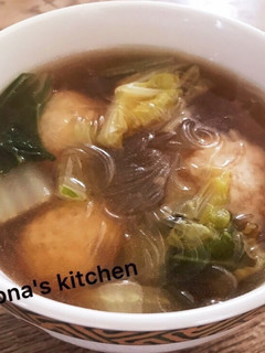 鶏団子と白菜のあったかスープ 春雨入り-レシピのメイン写真