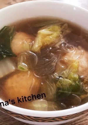 鶏団子と白菜のあったかスープ 春雨入り-レシピのメイン写真