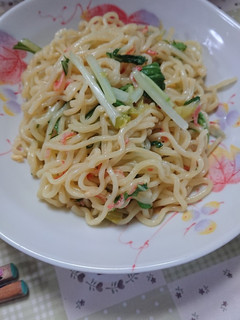 休校レシピ16 水菜のサラダ焼きそば-レシピのメイン写真