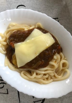 余ったカレーde汁なしカレーうどん♪-レシピのメイン写真