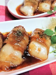 子供大絶賛!【肉巻きもっち餅照焼き】-レシピのメイン写真