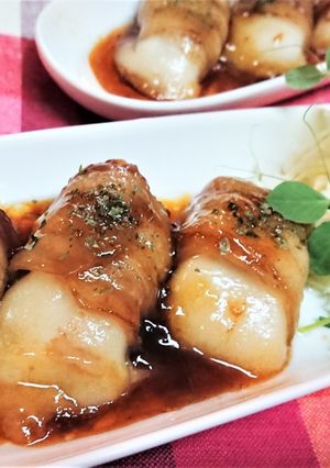 子供大絶賛！【肉巻きもっち餅照焼き】-レシピのメイン写真