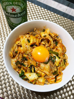 酒に合う!豚キムチ丼-レシピのメイン写真