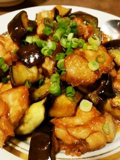 揚げ焼き鶏もも肉とナスの甘めの醤油和え-レシピのメイン写真