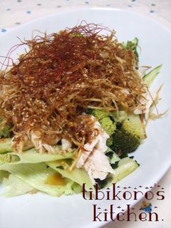 蒸し鶏と揚げごぼうのおかずサラダ☻-レシピのメイン写真