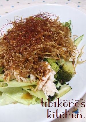 蒸し鶏と揚げごぼうのおかずサラダ☻-レシピのメイン写真