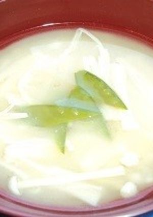 絹さやのみそ汁-レシピのメイン写真